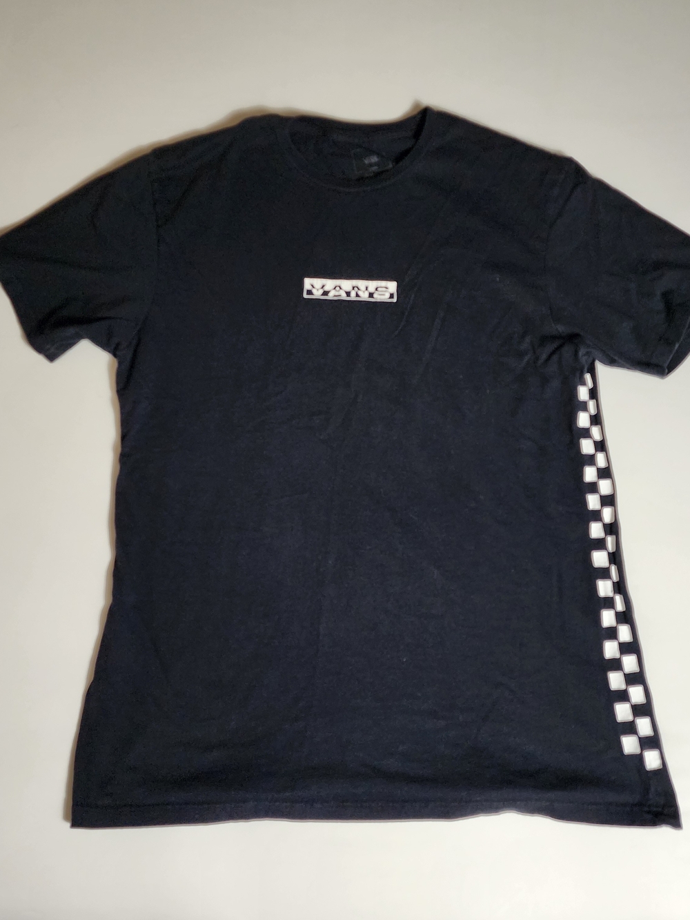 Vans T-Shirt Short Sleeve Logo Black Color Men's Size Large See Measurements